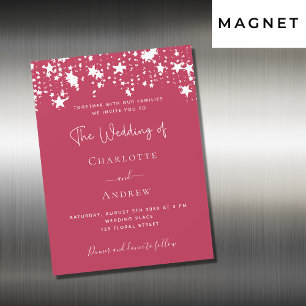 Invitation Magnétique Magenta stars luxury wedding