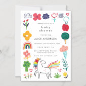 Invitation Magnétique |MAGNET| Cute Sweet Unicorn Baby Shower Invite (Recto)