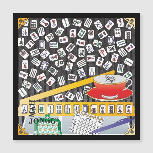 Invitation Magnétique Mah Jongg Limerick Mahj Aimant plat (Devant)