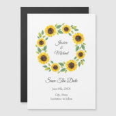 Invitation Magnétique Main Painted Watercolor Sunflower (Devant / Derrière)