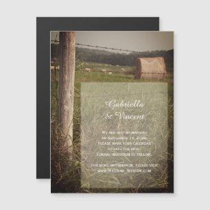 Invitation Magnétique Mariage à la ferme Green Pastures Save the Date