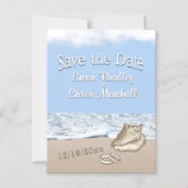 Invitation Magnétique Mariage à la plage Destination Enregistrer la date (Recto)