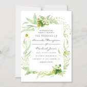 Invitation Magnétique Mariage à la verdure à l'aquarelle (Recto)