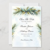 Invitation Magnétique Mariage à la verdure à l'aquarelle (Recto)
