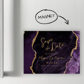 Invitation Magnétique Mariage avec âge violet Enregistrer la date