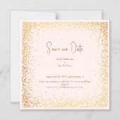 Invitation Magnétique Mariage Blush & Gold Enregistrer notre date (Recto)