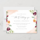 Invitation Magnétique Mariage botanique floral Burgundy Classy (Recto)