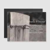 Invitation Magnétique Mariage campagnard postal de clôture rurale Enregi (Devant / Derrière)