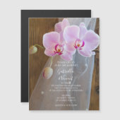 Invitation Magnétique Mariage campagnard rustique d'élégance orchidée (Devant / Derrière)