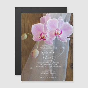 Invitation Magnétique Mariage campagnard rustique d'élégance orchidée