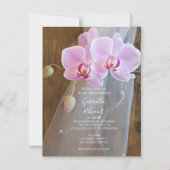 Invitation Magnétique Mariage campagnard rustique d'élégance orchidée (Recto)