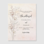 Invitation Magnétique Mariage crème poussiéreuse luxe fleur sauvage (Devant)