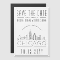 Mariage de Chicago | Skyline stylisée Enregistrer 