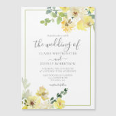 Invitation Magnétique Mariage de couleur jaune pâle (Devant)