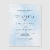 Invitation Magnétique Mariage de luxe parties scintillant bleu clair (Devant)