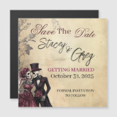 Invitation Magnétique Mariage de squelette gothique rustique (Devant / Derrière)
