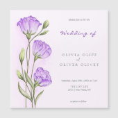 Invitation Magnétique Mariage d'Eustomas pourpre (Devant)