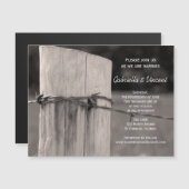 Invitation Magnétique Mariage du ranch de la clôture rurale (Devant / Derrière)