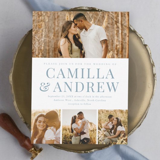 Invitation Magnétique Mariage élégant 4 Photo moderne