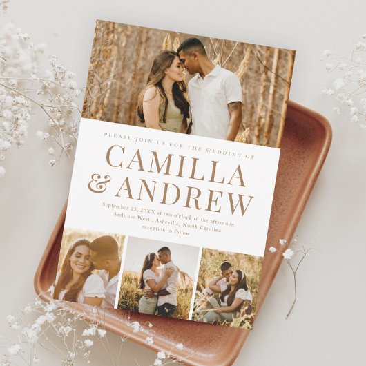 Invitation Magnétique Mariage élégant 4 Photo moderne