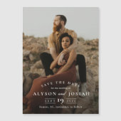 Invitation Magnétique Mariage Élégant Classique Photo Enregistrer la Dat (Devant)