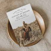 Invitation Magnétique Mariage Élégant Classique Photo Enregistrer la Dat