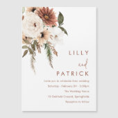 Invitation Magnétique Mariage en terre cuite fleurie de Bohême (Devant)