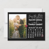 Invitation Magnétique Mariage Enregistrer la date août 2021 Calendrier p (Recto)