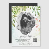 Invitation Magnétique *~* MARIAGE ENREGISTRER LA DATE Code QR - Site Web (Devant / Derrière)
