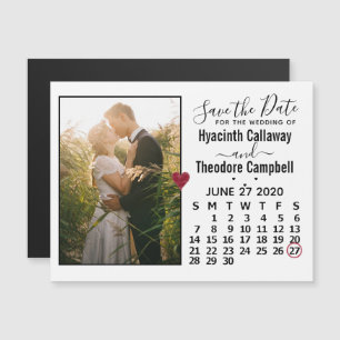 Invitation Magnétique Mariage Enregistrer la date Juin 2020 Calendrier P