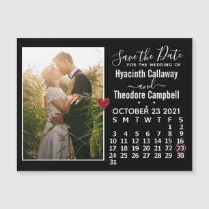 Invitation Magnétique Mariage Enregistrer la date Octobre 2021 Calendrie