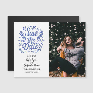 Invitation Magnétique Mariage Enregistrer la date Photo Calligraphie Bot