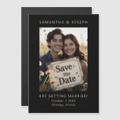 Invitation Magnétique Mariage Enregistrer la date Photo personnalisée en (Devant / Derrière)