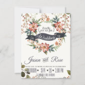 Invitation Magnétique Mariage floral simple (Recto)