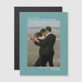 Invitation Magnétique Mariage minimal Enregistrer la date Photo vertical (Devant / Derrière)