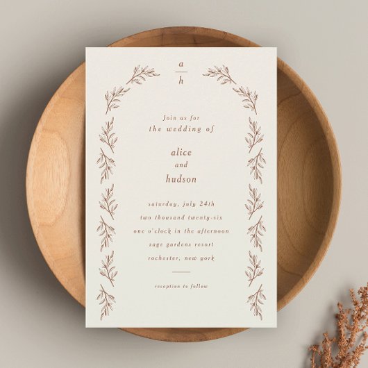 Invitation Magnétique Mariage minimaliste Boho Arch Terracotta