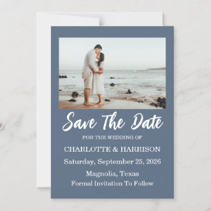 Invitation Magnétique Mariage moderne à l'aquarelle paysage côtier