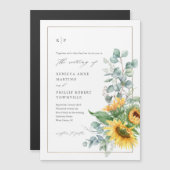 Invitation Magnétique Mariage moderne de tournesol Eucalyptus (Devant / Derrière)