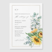 Invitation Magnétique Mariage moderne de tournesol Eucalyptus (Devant)