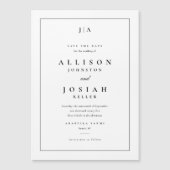 Invitation Magnétique Mariage Monogramme Classique Enregistrer La Date (Devant)