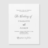 Invitation Magnétique Mariage noir blanc classique formel luxe moderne (Devant)