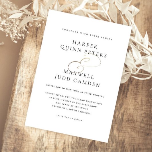 Invitation Magnétique Mariage noir et blanc moderne