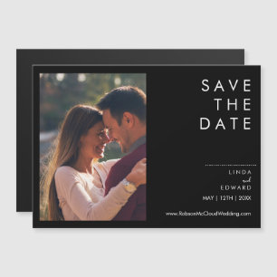 Invitation Magnétique Mariage noir minimaliste moderne traditionnel