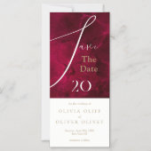 Invitation Magnétique Mariage Passion Bourgogne Enregistrer La Date (Recto)