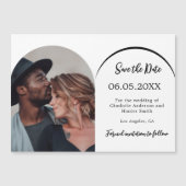 Invitation Magnétique Mariage photo d'arc moderne Enregistrer l'aimant D (Devant)