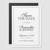 Invitation Magnétique Mariage Photo de Bordure de Script Élégant (Devant / Derrière)