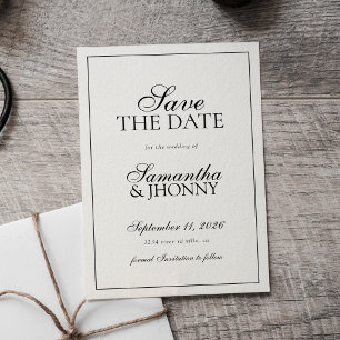 Invitation Magnétique Mariage Photo de Bordure de Script Élégant
