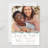 Invitation Magnétique Mariage photo moderne Eucalyptus Watercolor Vine (Recto)