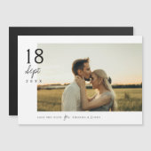 Invitation Magnétique Mariage photo moderne simple et élégant Enregistre (Devant / Derrière)