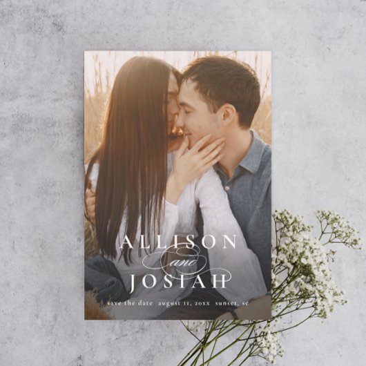 Invitation Magnétique Mariage Photo Sav Typographie Élégante Classique N